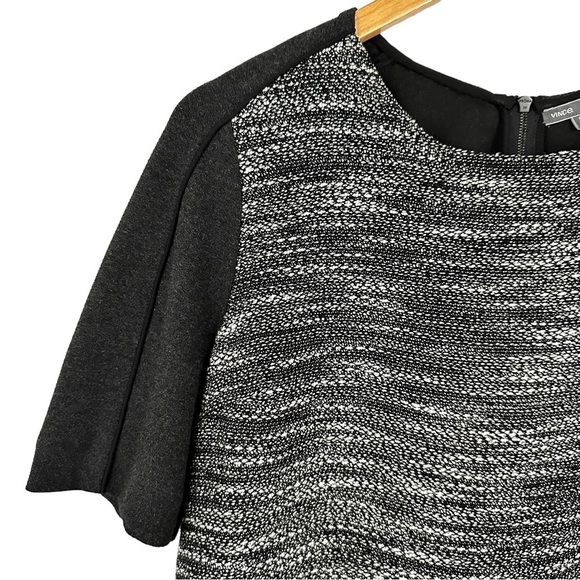 VINCE Boxy Textured Tweed & Wool Contrast Shirt - Picture 8 of 13